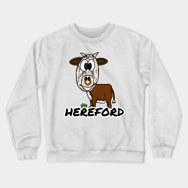 Hereford Cattle Livestock Farmer Texas Herefordshire Funny Crewneck Sweatshirt by doodlerob